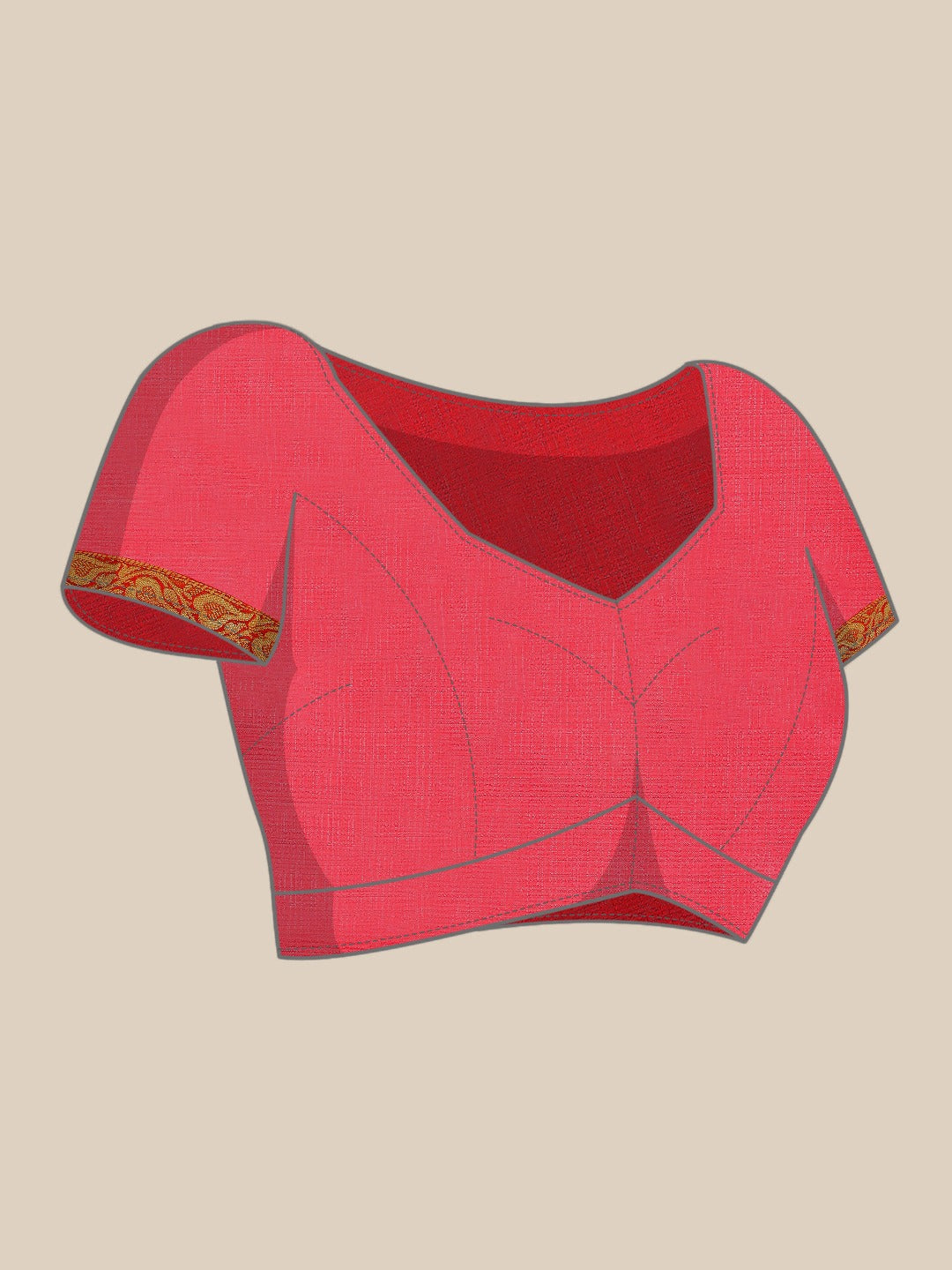 Pink Tussar Banarasi Silk  Saree with Embroidery & Brocade Border
