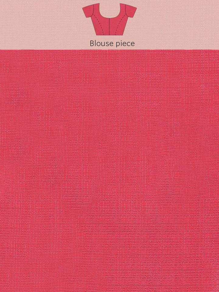 Pink Tussar Banarasi Silk  Saree with Embroidery & Brocade Border
