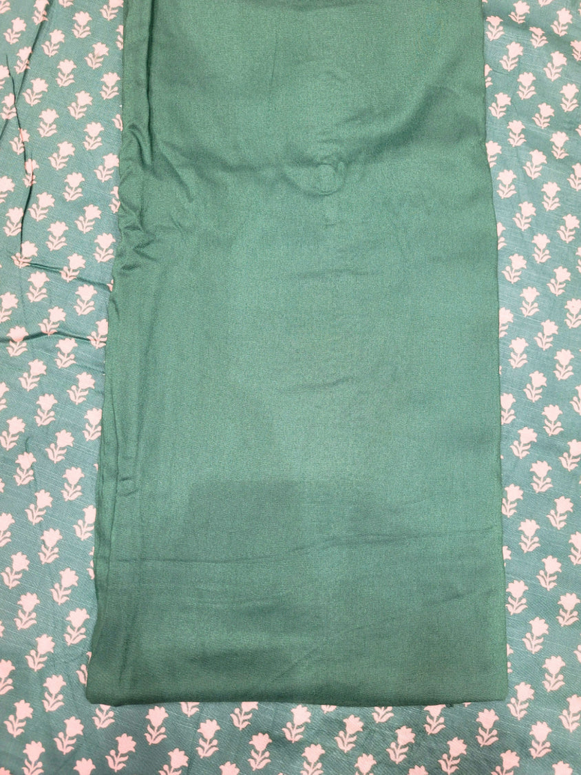 Floral Print Unstitched Cotton Suit with Chikankari Embroidery Dupatta & Multicolor Lace