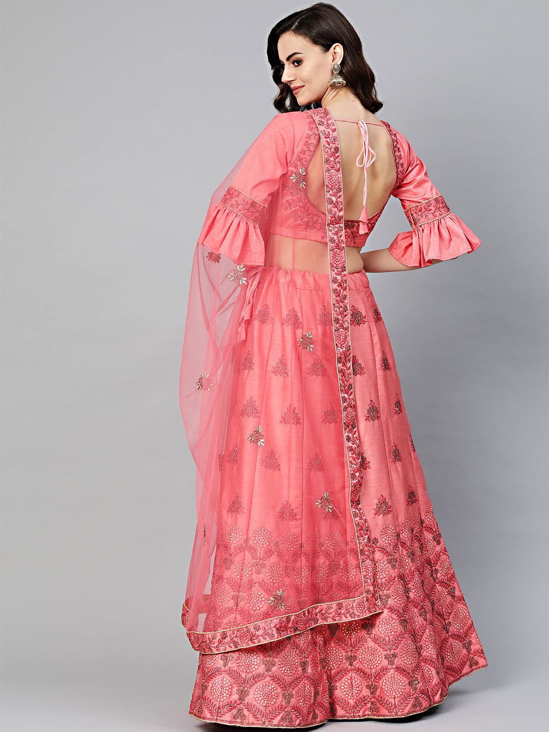 Pastel Zari & Resham embroidered Unstitched Lehenga