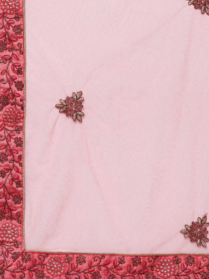 Pastel Zari & Resham embroidered Unstitched Lehenga