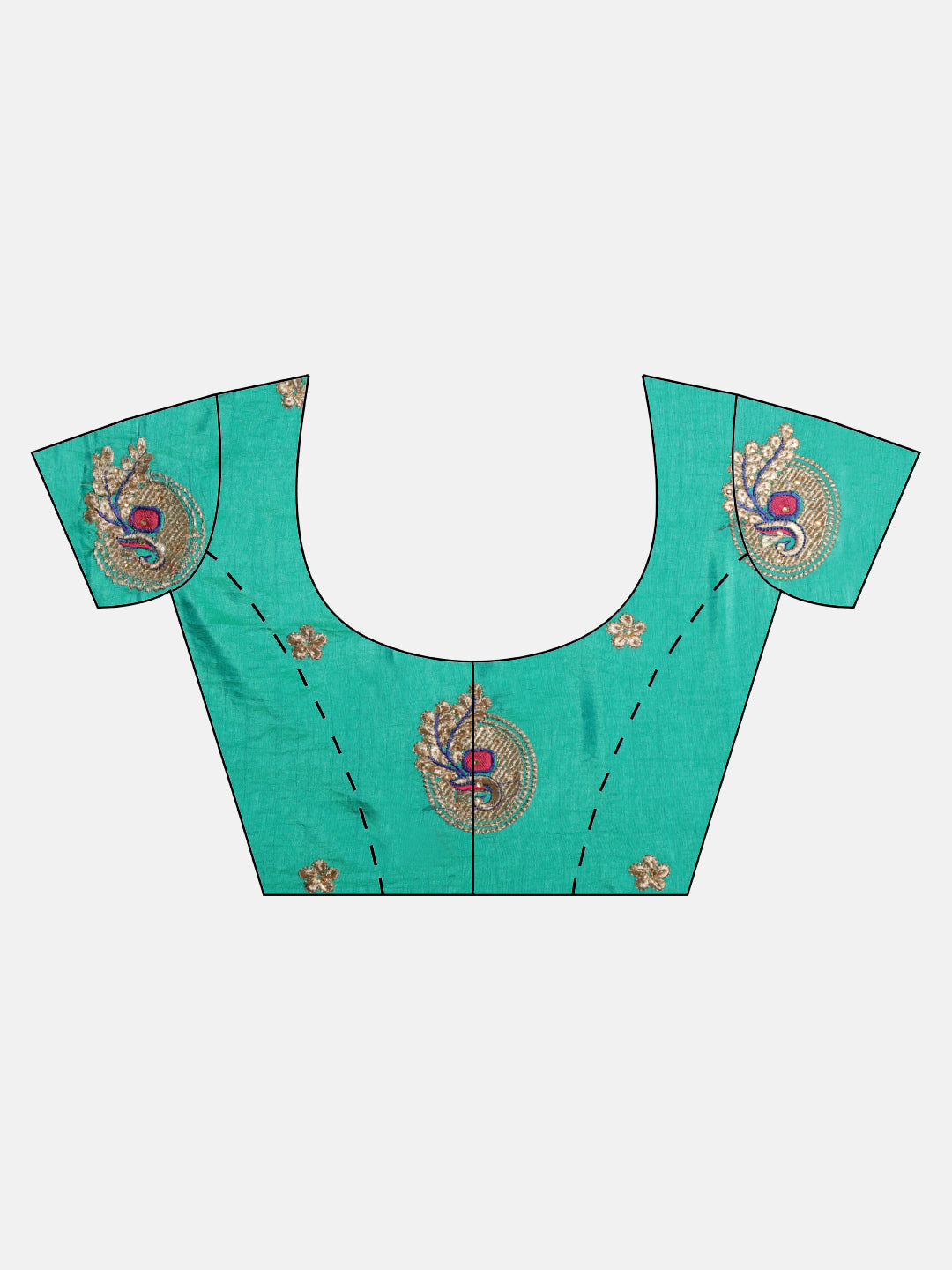 Checked Gharchola Style Saree with Peacock Motif Blouse