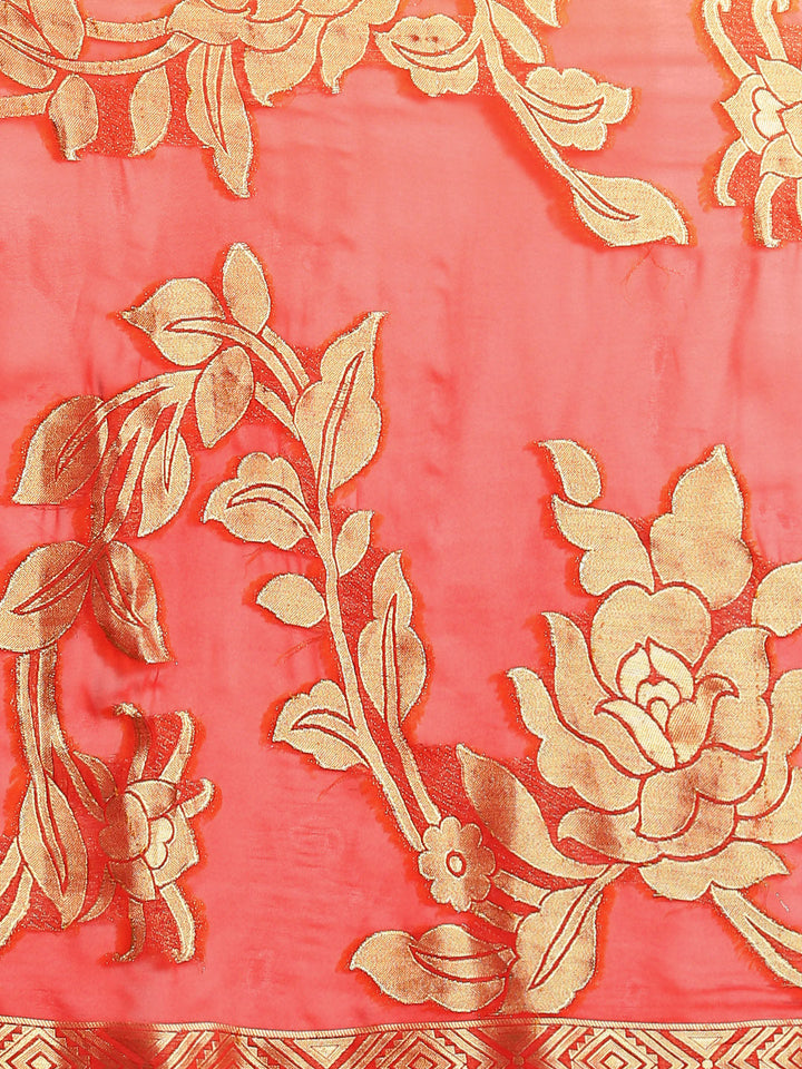 Ombre Mysore Georgette Saree with Floral Zari Weaving