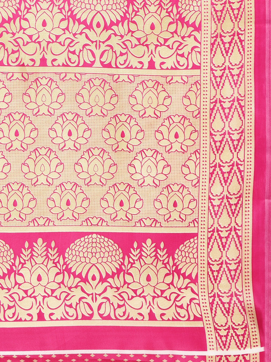 Patola Silk Floral Print Half-And-Half Bhagalpuri Saree