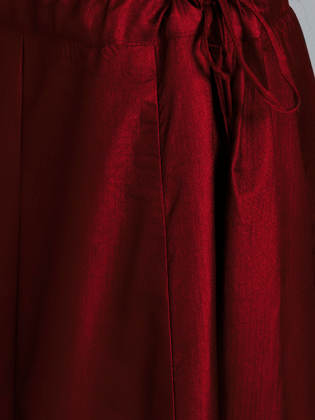 Maroon Silk Made-to-Measure Jacket style Lehanga set With Resham Embroidered cut-work