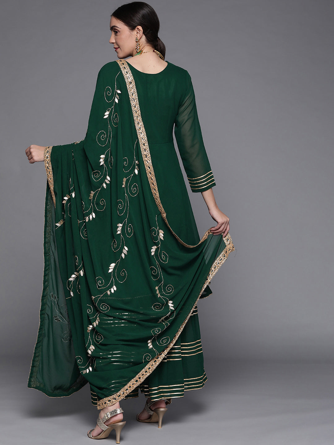Peplum Kurta Sharara Set With Heavy Cut dana Embellished Dupatta