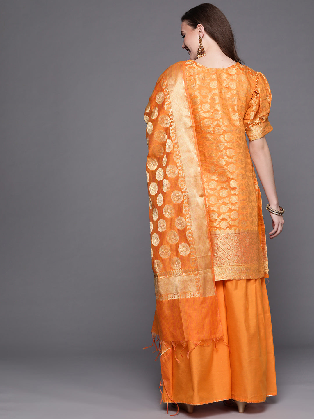 Banarasi Woven Kurta Sharara Set With Handloom Dupatta