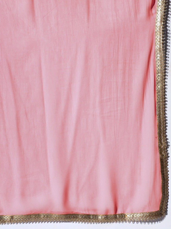 Pink Resham Embroidered Pathani Kurta Set with Afghan Salwar