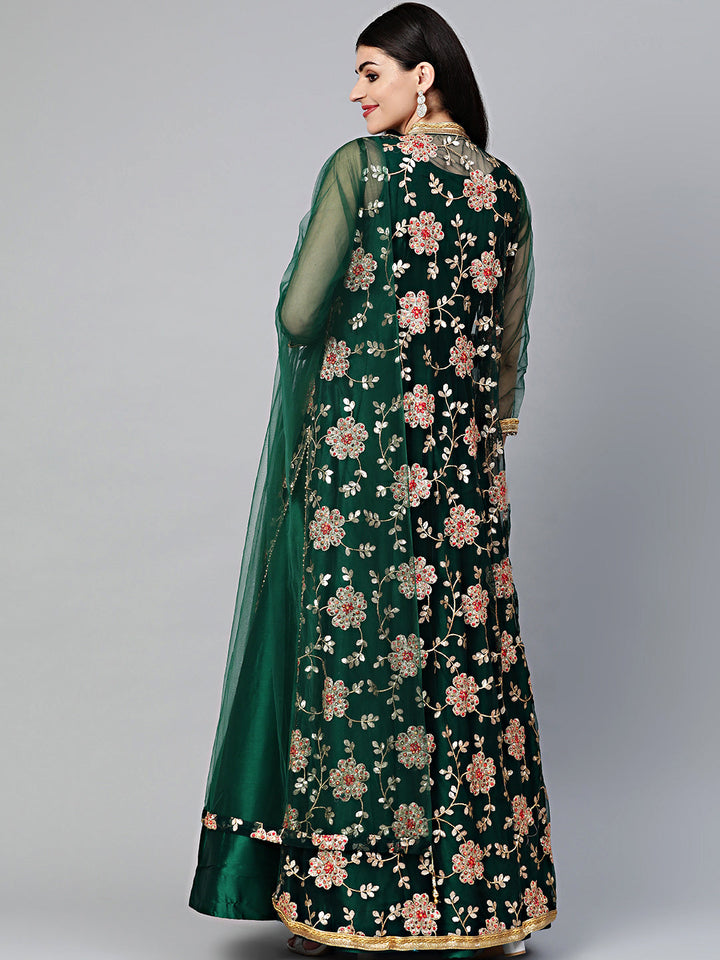 Three Piece Embroidered Jacket style Cocktail gown