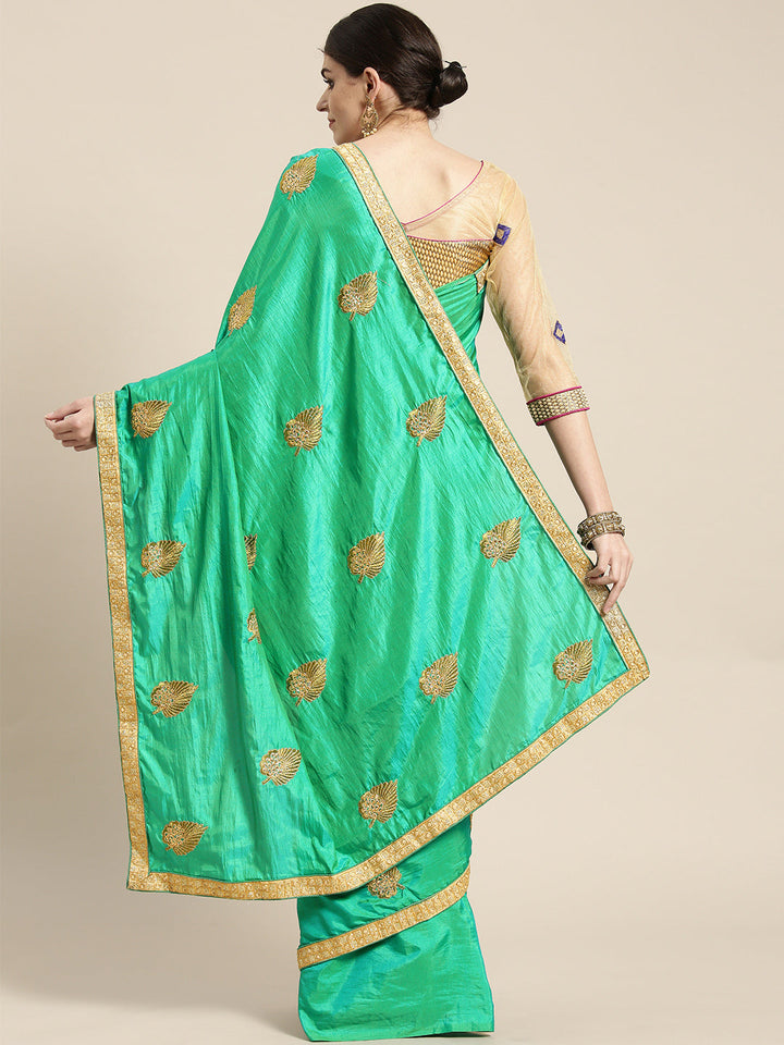 Crepe Silk Zari Embroidered Saree
