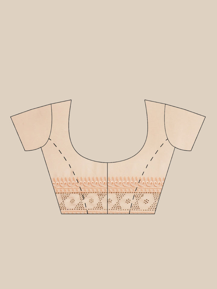 Pastel Georgette Saree With Multicolor Resham Embroidered Floral Jaal & Swarovski Crystal Border