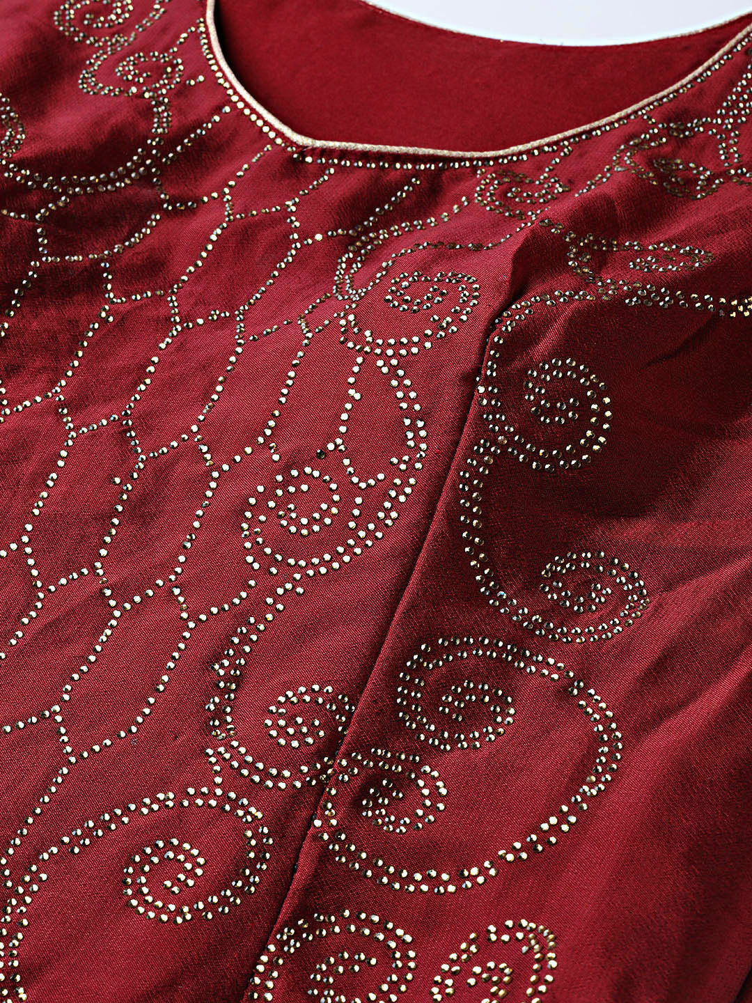 Crystal Embellished Kurta Set With Patiala Salwar