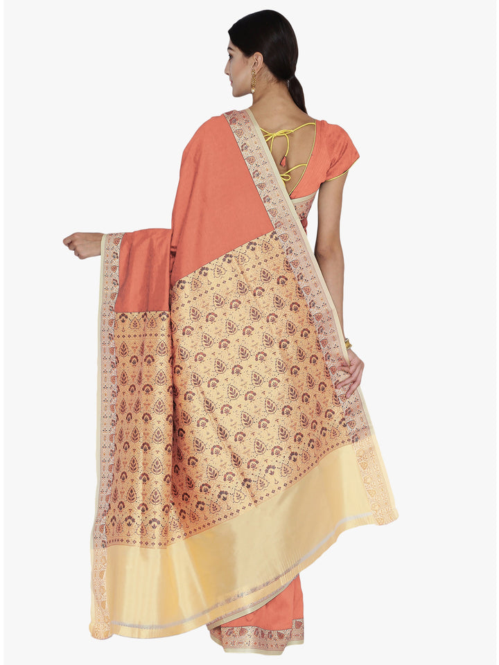 Burnt Sienna Brown Woven Design Banarasi Silk Saree