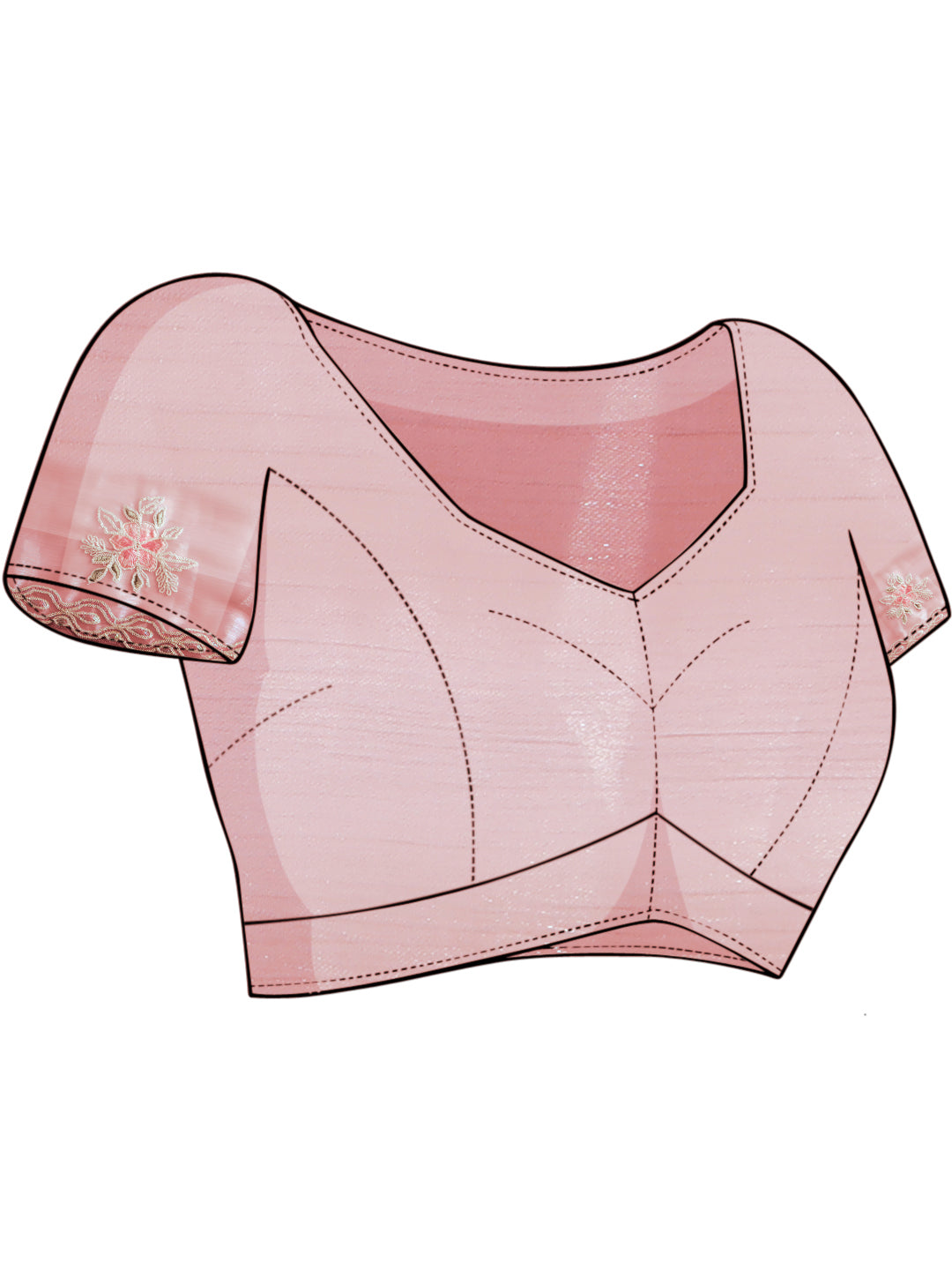 Floral Sequence Embellished Saree with Cutwork Border