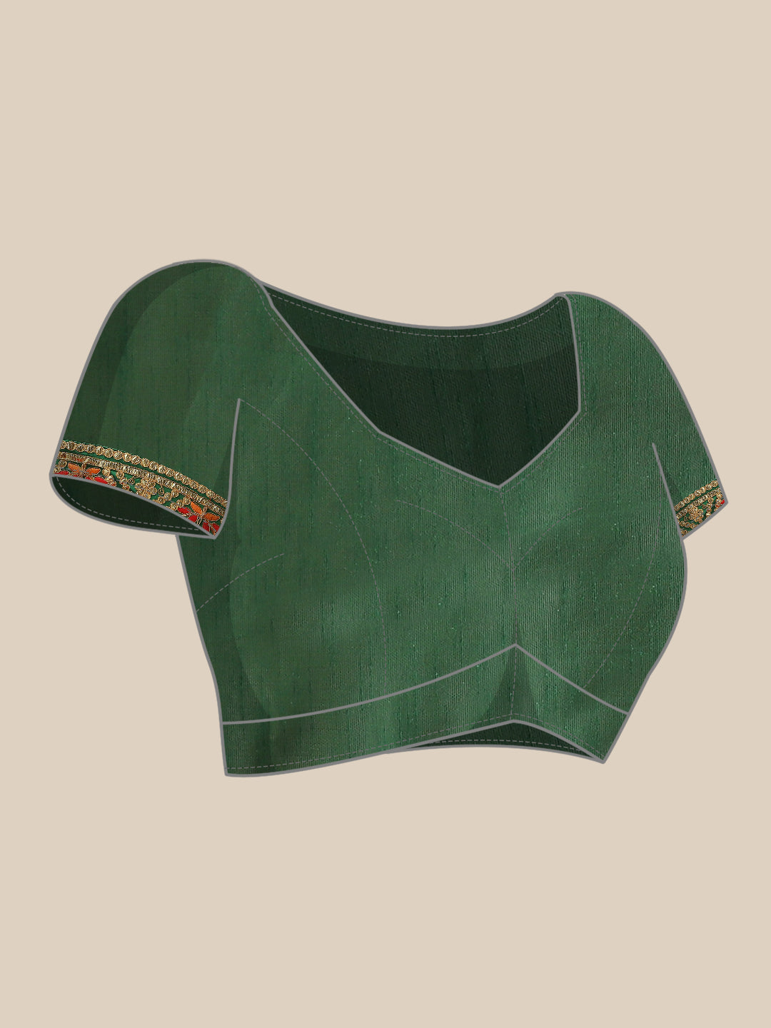 Green Jaipur Bandhani Prints Geogette Saree With Embroidery Border
