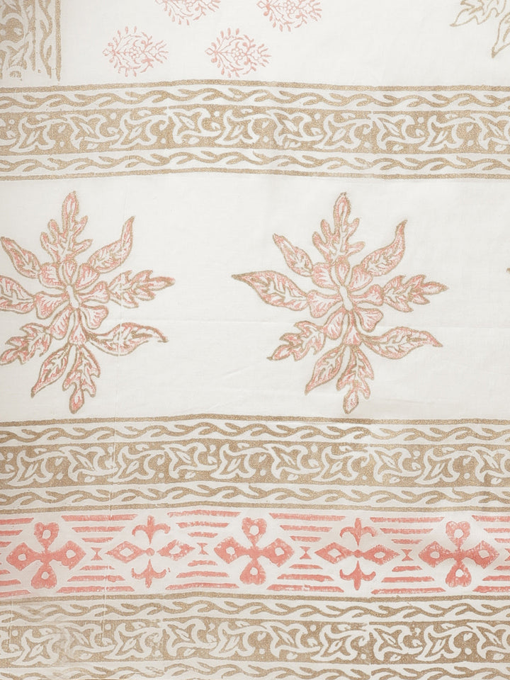 Pure Cotton Cambric Block Printing Stitched Suit with Gotta-Patti Embroidery & Sharara