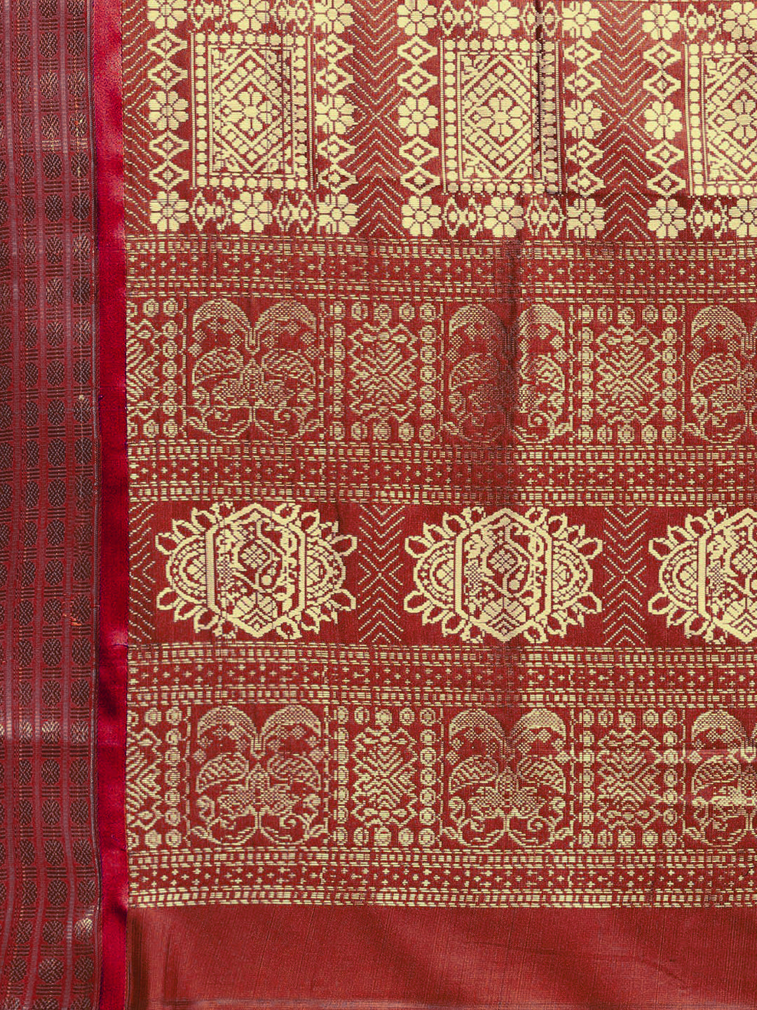 Narayanpet Green Silk saree with Zari Contrast Border & Temple Pallu