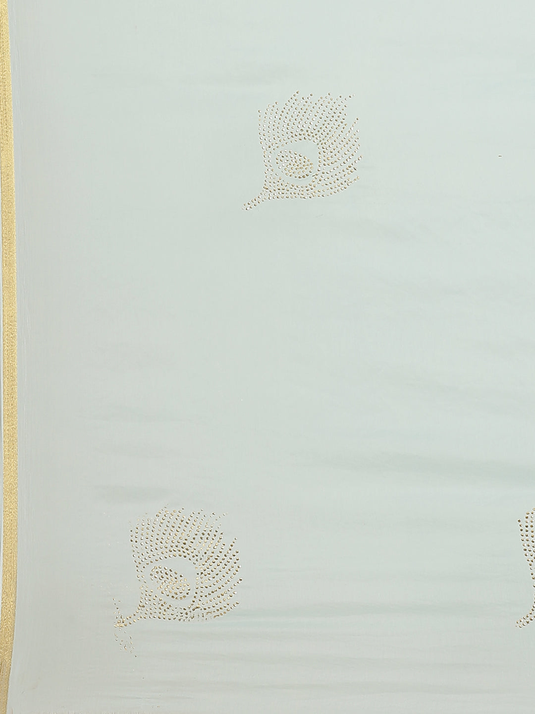 Chiffon Saree with Mukaish Embroidery In Peacock Pattern & Zari Border, Benarasi Blouse