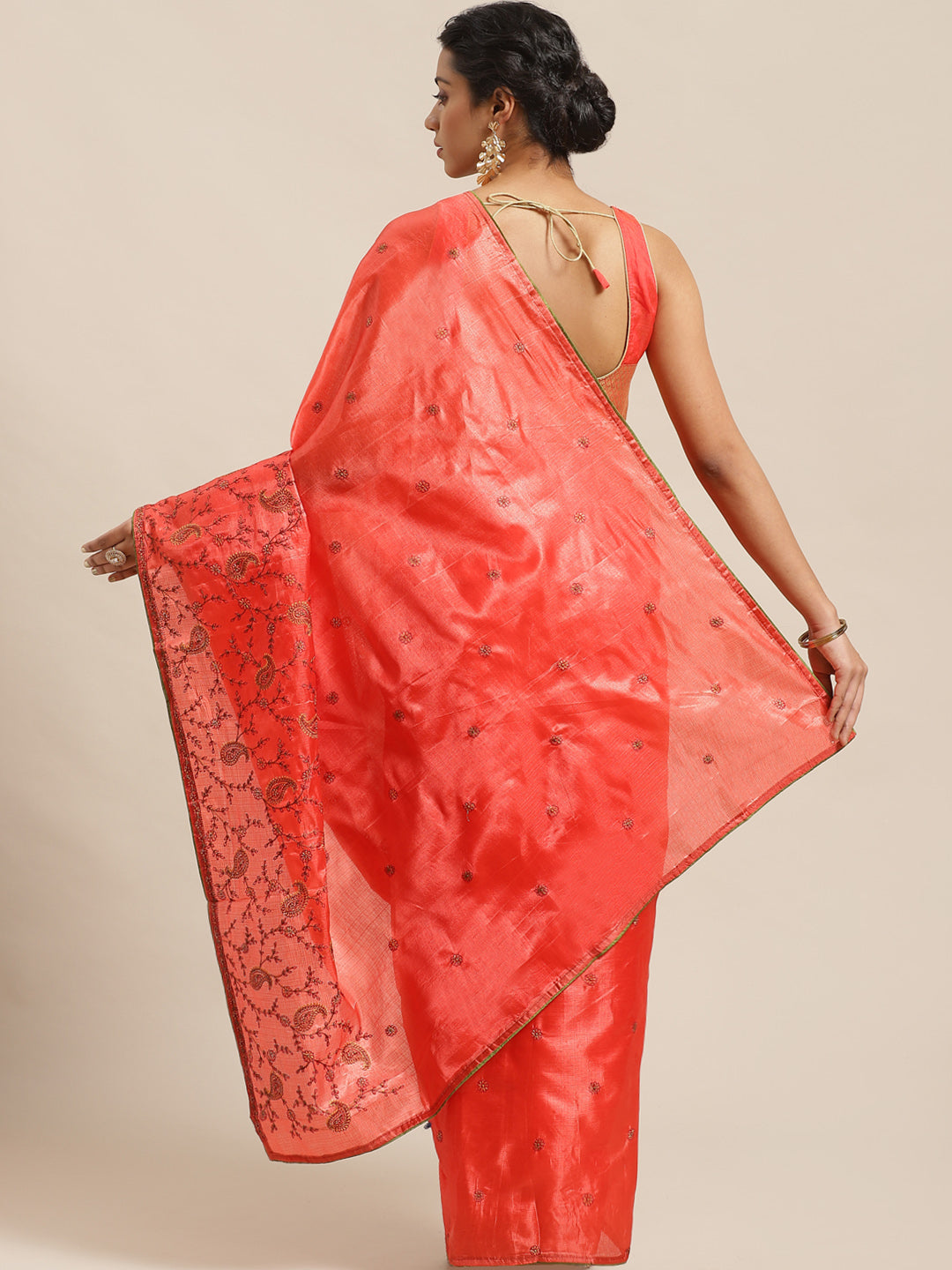 Tussar Banarasi Saree with Resham Paisley ,Floral Embroidery