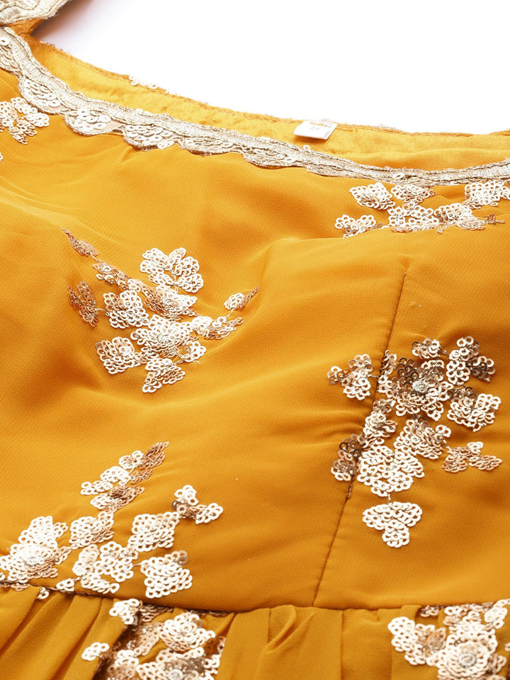 Made to Measure Peplum Sequence Embellished  Sharara Suit Set With Contrast Net Dupatta