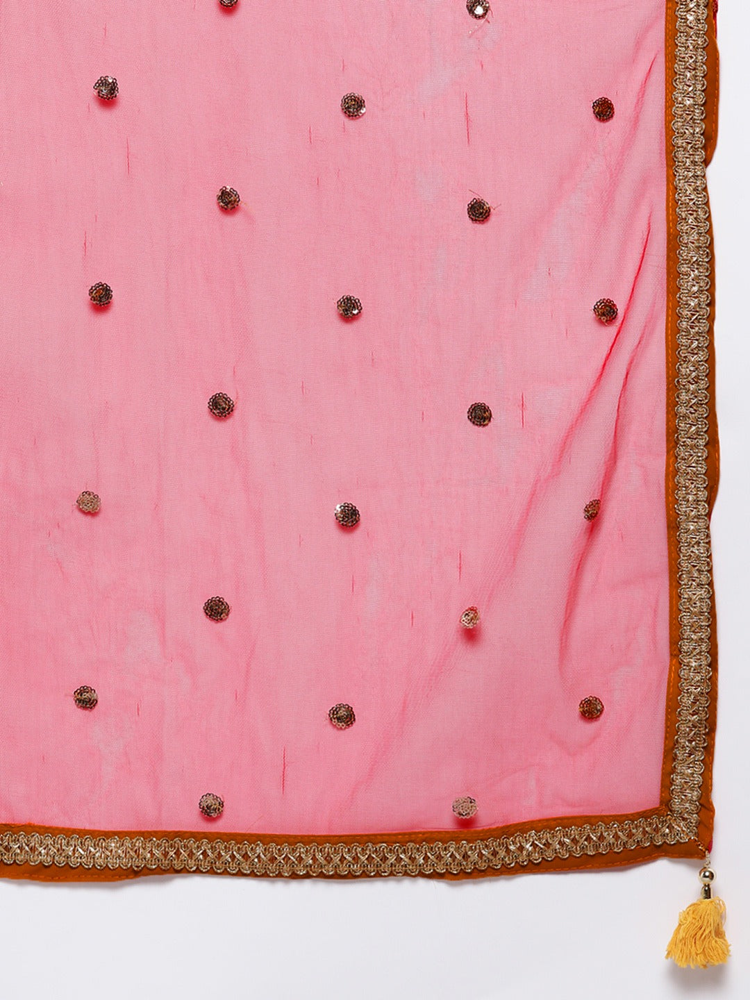 Made to Measure Peplum Sequence Embellished  Sharara Suit Set With Contrast Net Dupatta