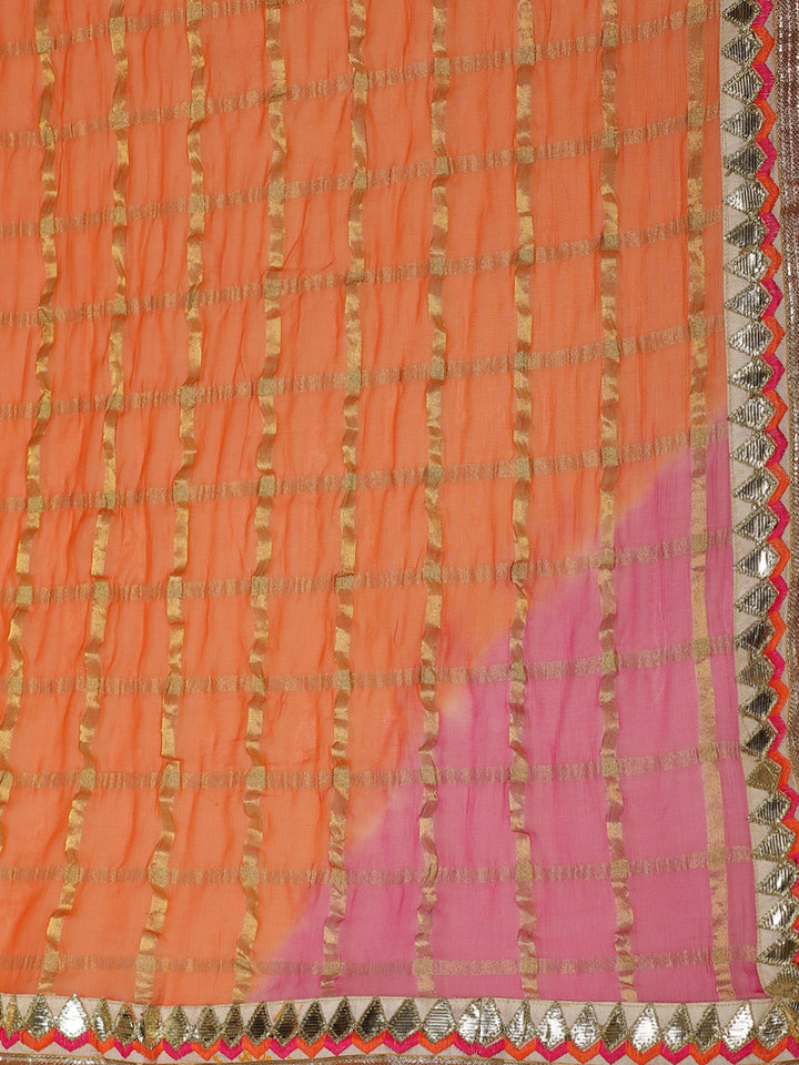 Chiffon Bandhej Gharchola Checked Saree