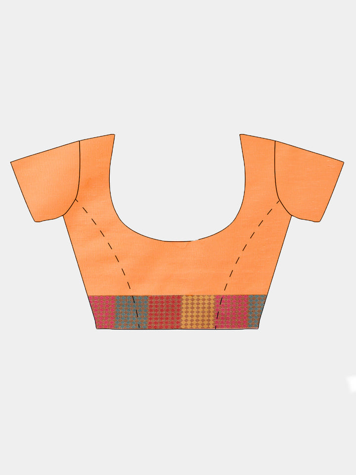 Banarasi Chanderi Silk Saree with Handloom Floral Meenakari motifs