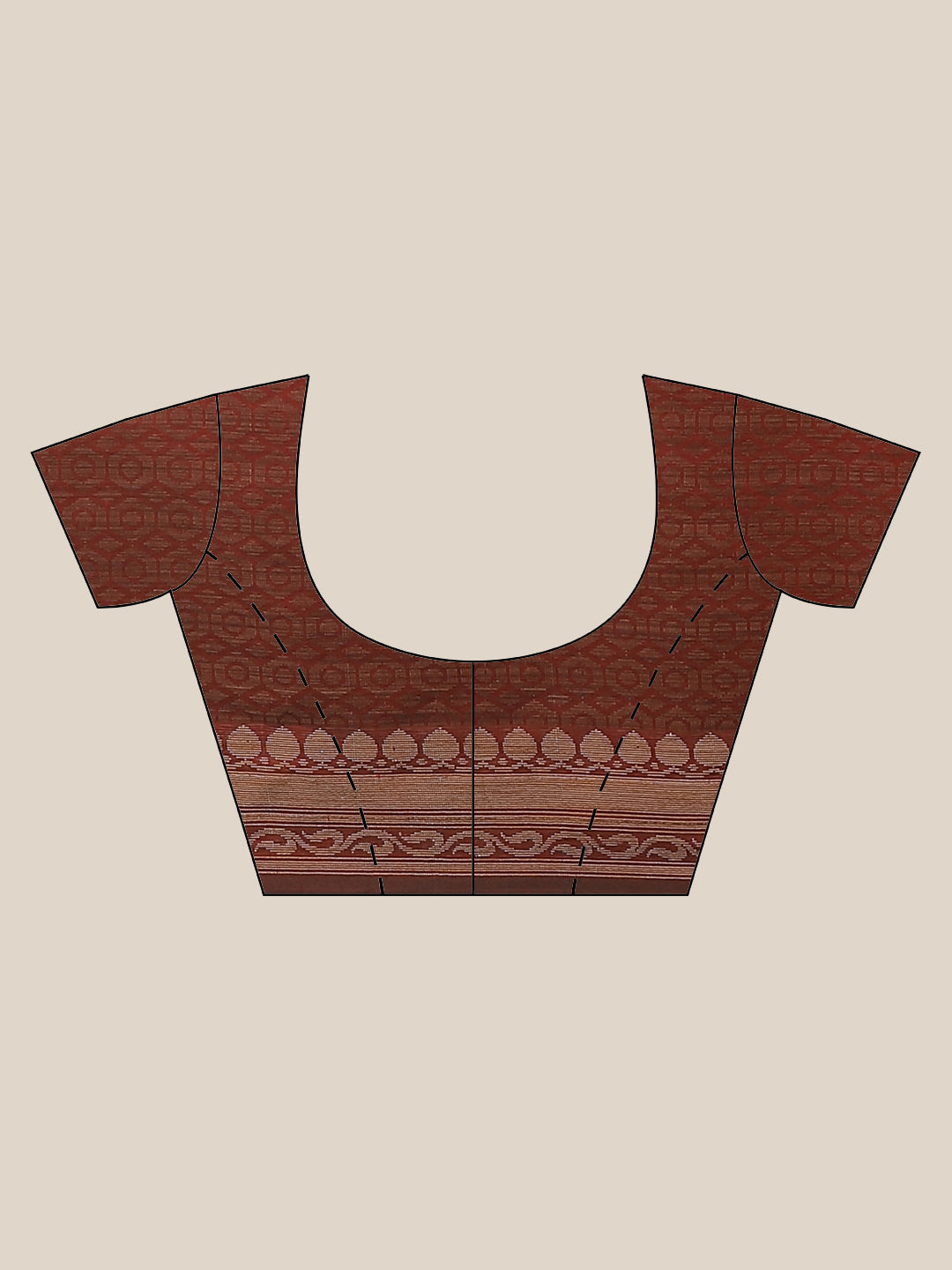 Maroon Banarasi Silk Self-Embossed Saree with Ethnic FLoral Motifs in Oxidised Zari