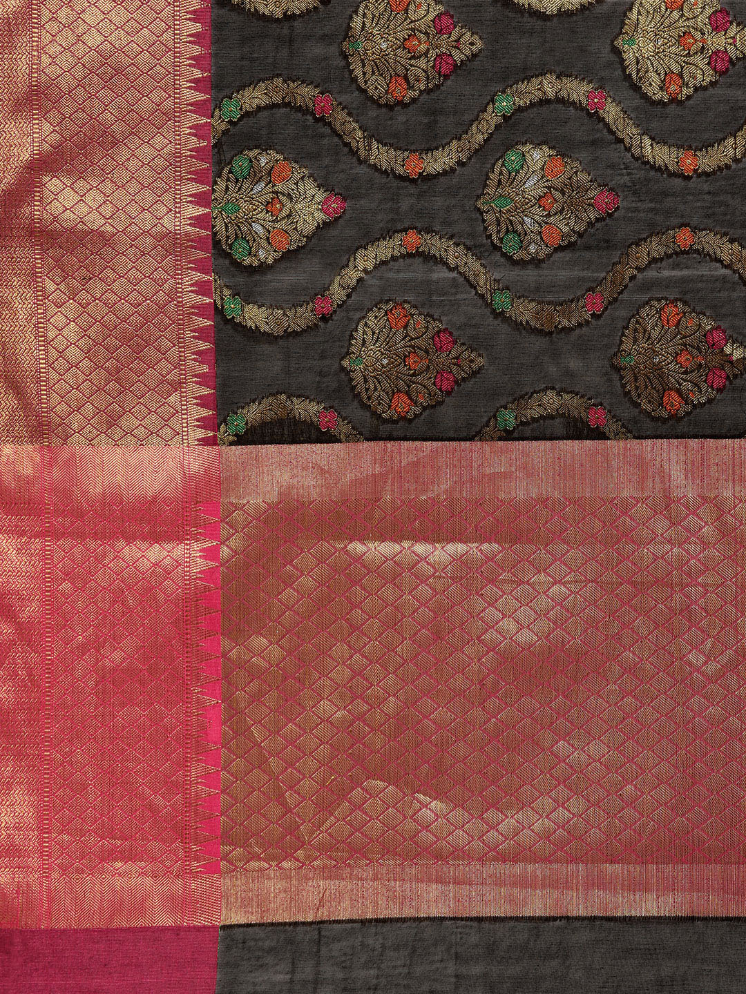 Chanderi Silk Saree with Resham Zari Meenakari Weaving