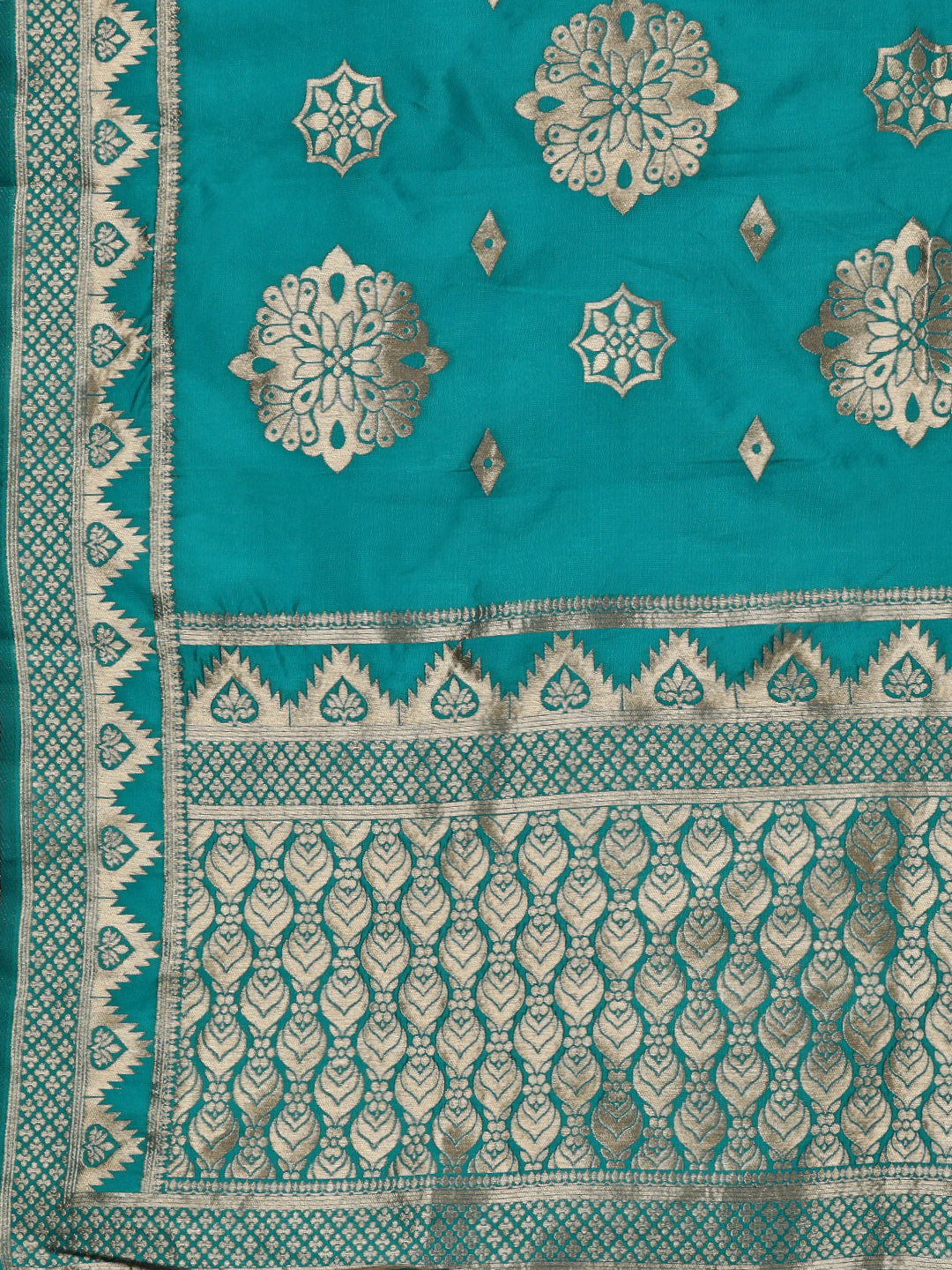Banarasi Woven Kalidar Semi-stitched Lehenga