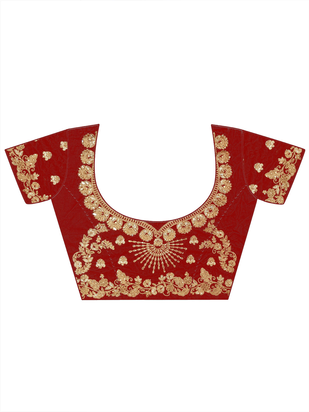 Red Velvet Zari Embroidery Semi Stitched Lehenga Choli With Net Dupatta