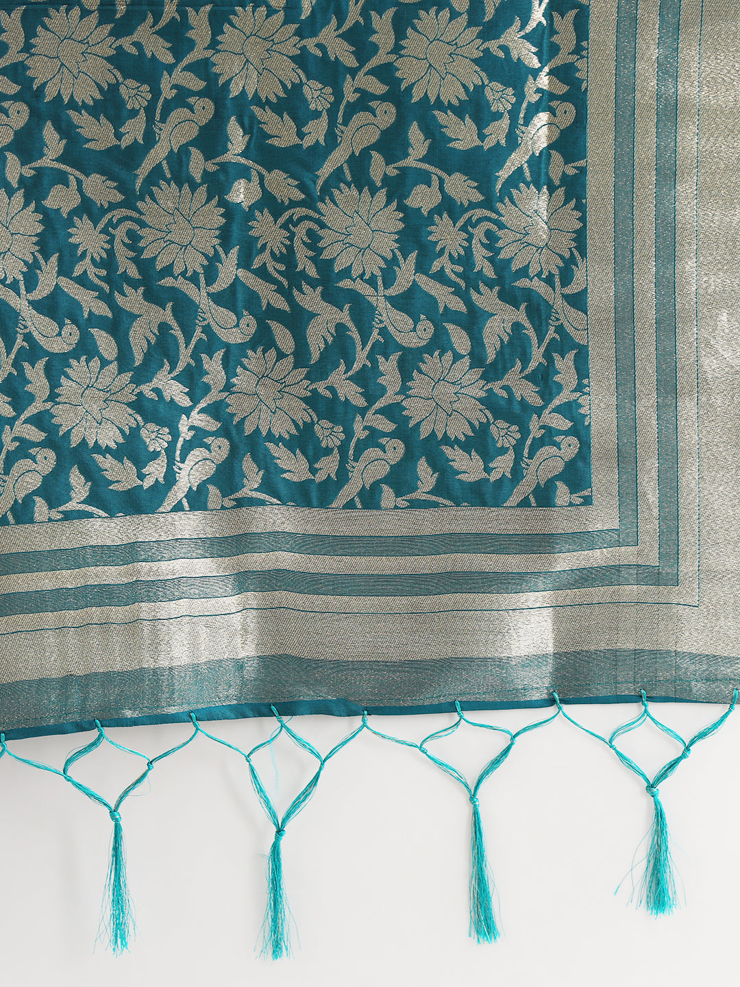 Bright Traditional Banarasi Saree with Bold Zari Peacock Motifs