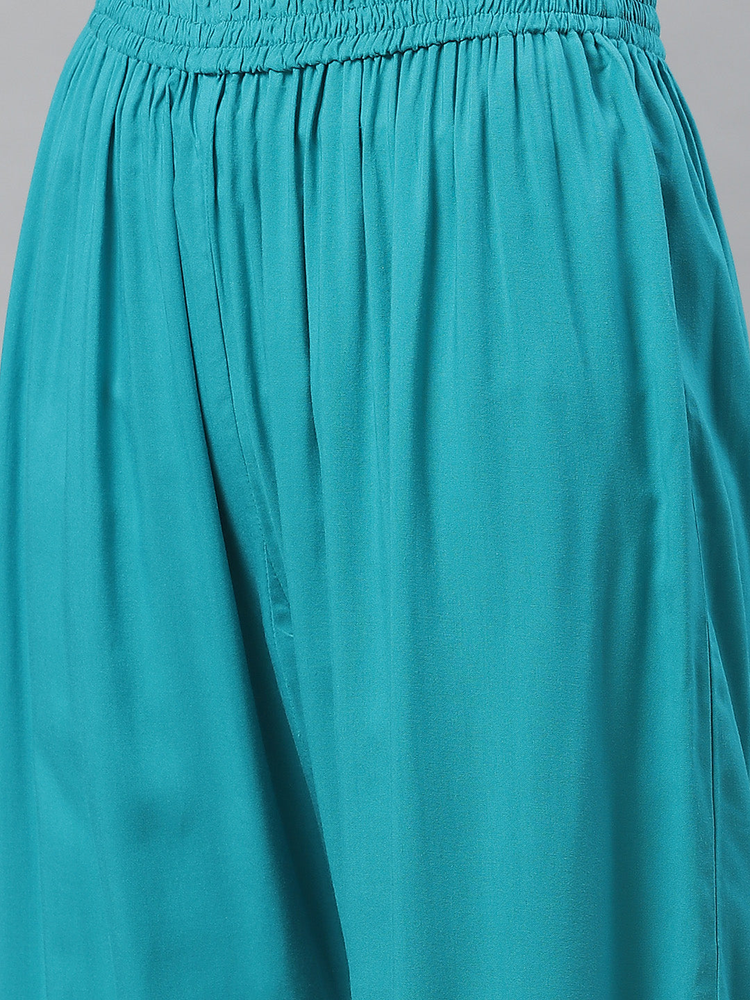 Made to Measure Turquoise Kurta Pallazo Set with Gotta Patti Embroidery & Dupatta