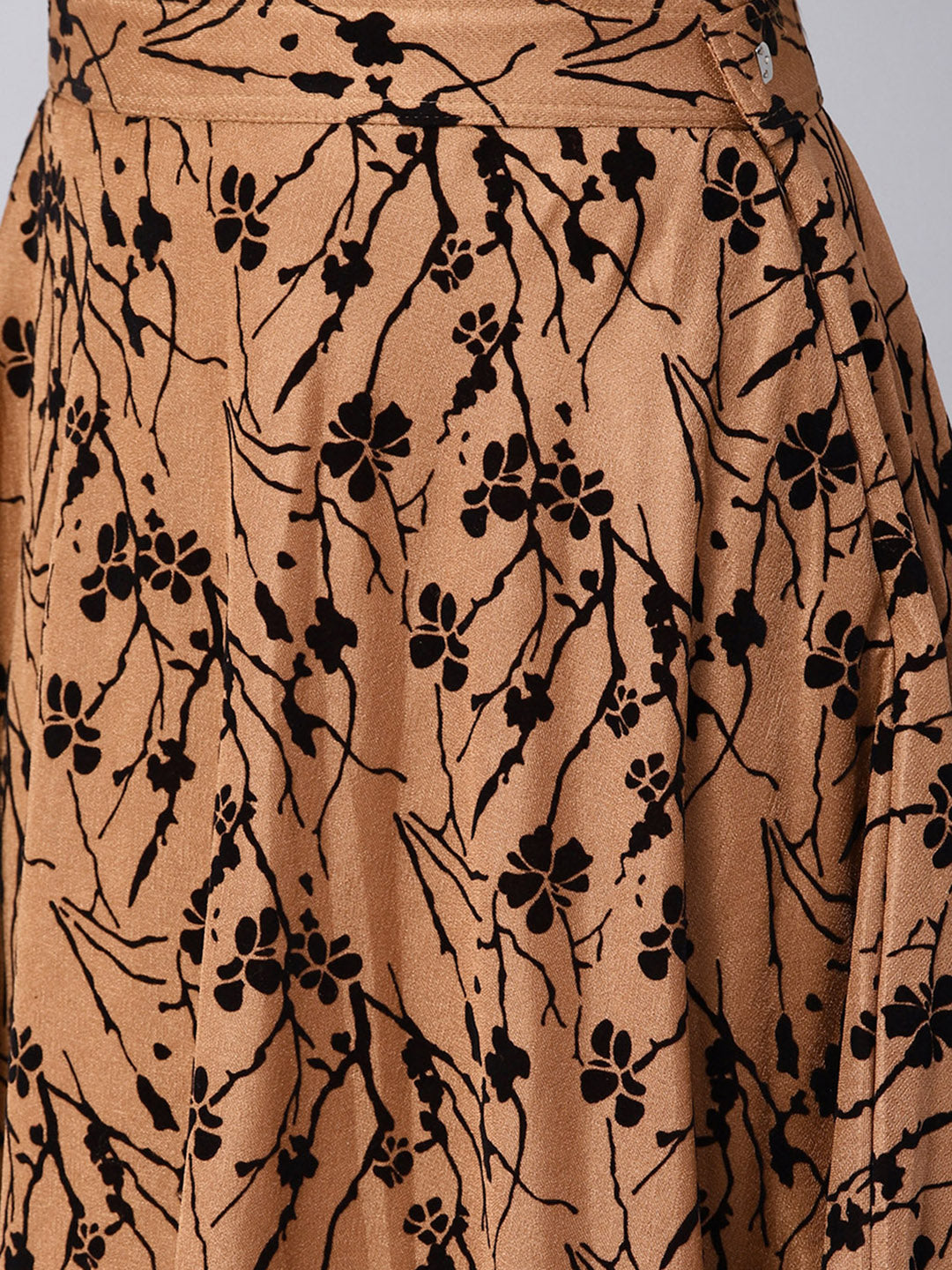 Sequinned Crop Top Lehenga Choli with Floral Flock Print