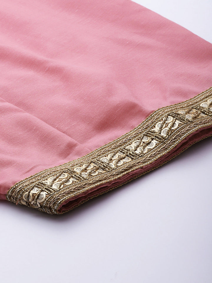 Unstitched Cotton Resham Embroidered Salwar Suit Set With Dupatta