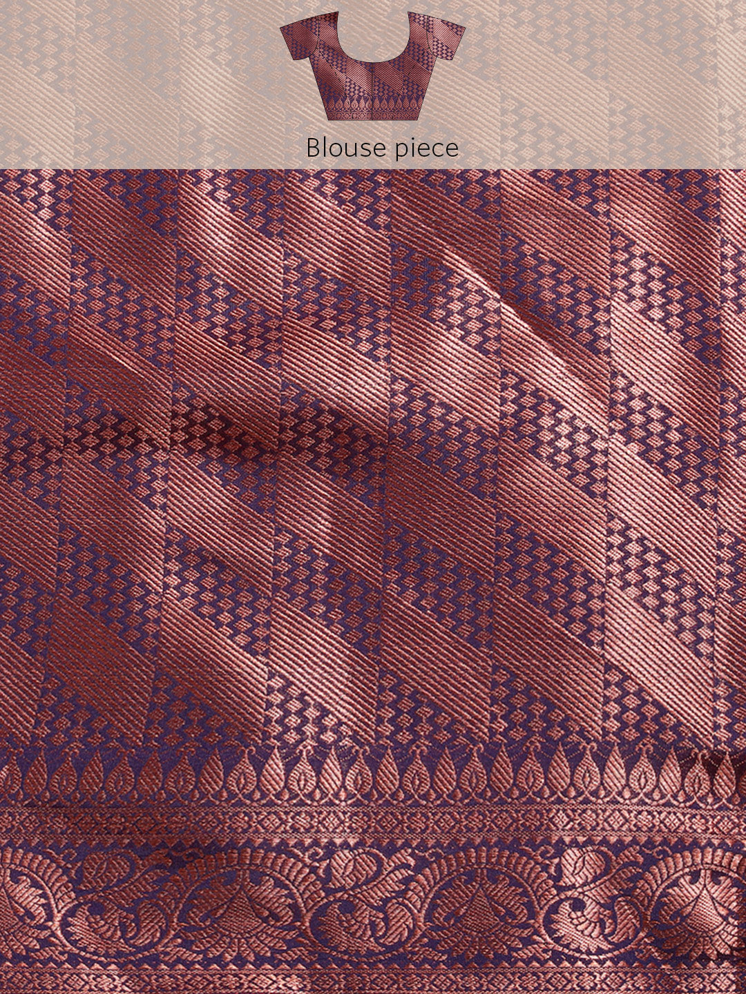 Deep Burgundy Oxidised Zari Handloom Silk Saree With Floral Motifs