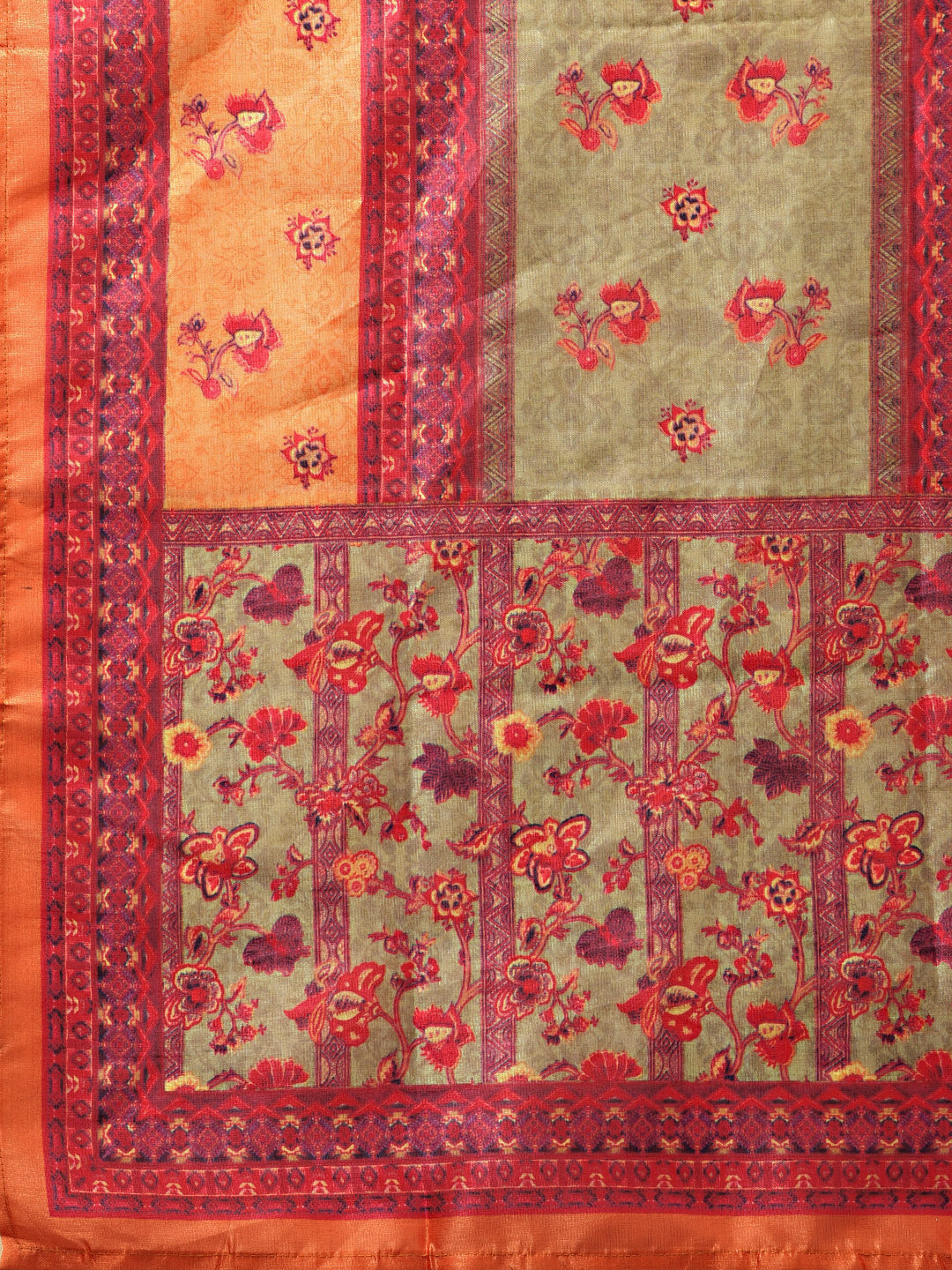 Chanderi Digital Print Suit with Crystal Embellishments
