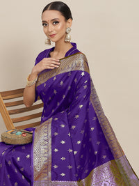 Chhabra 555 Mysore Handloom Silk Saree with Zari Woven Ethnic Tropical Motifs 