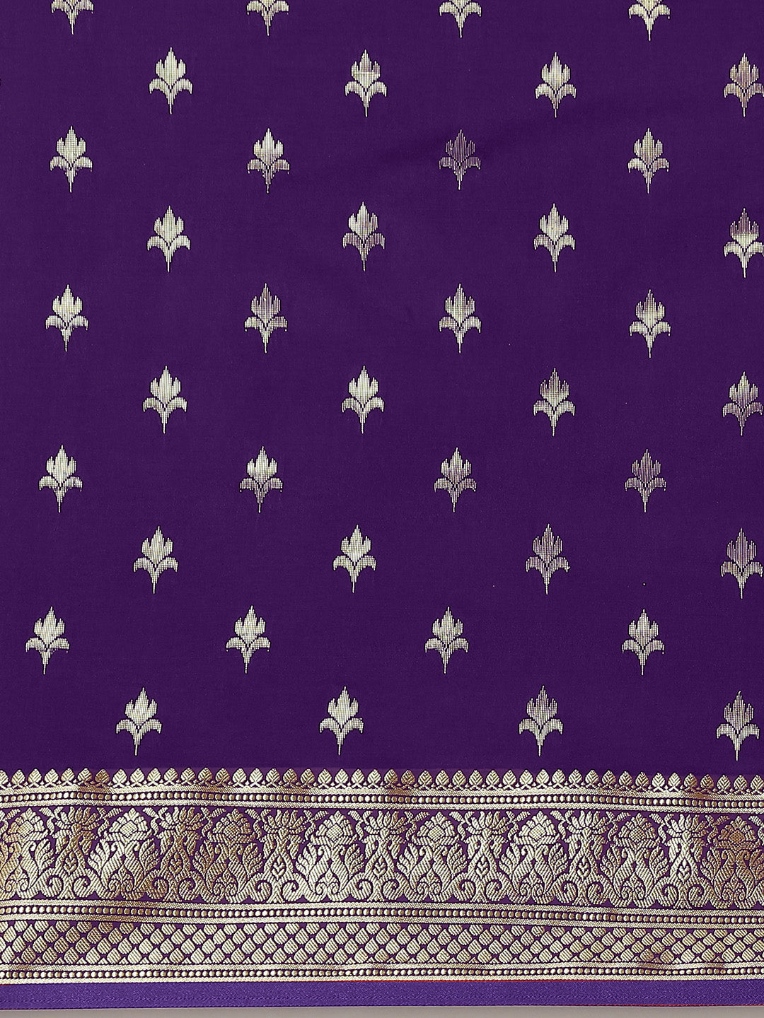 Mysore Handloom Silk Saree with Zari Woven Ethnic Tropical Motifs