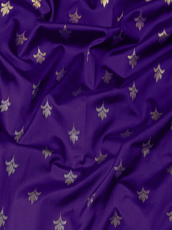 Mysore Handloom Silk Saree with Zari Woven Ethnic Tropical Motifs