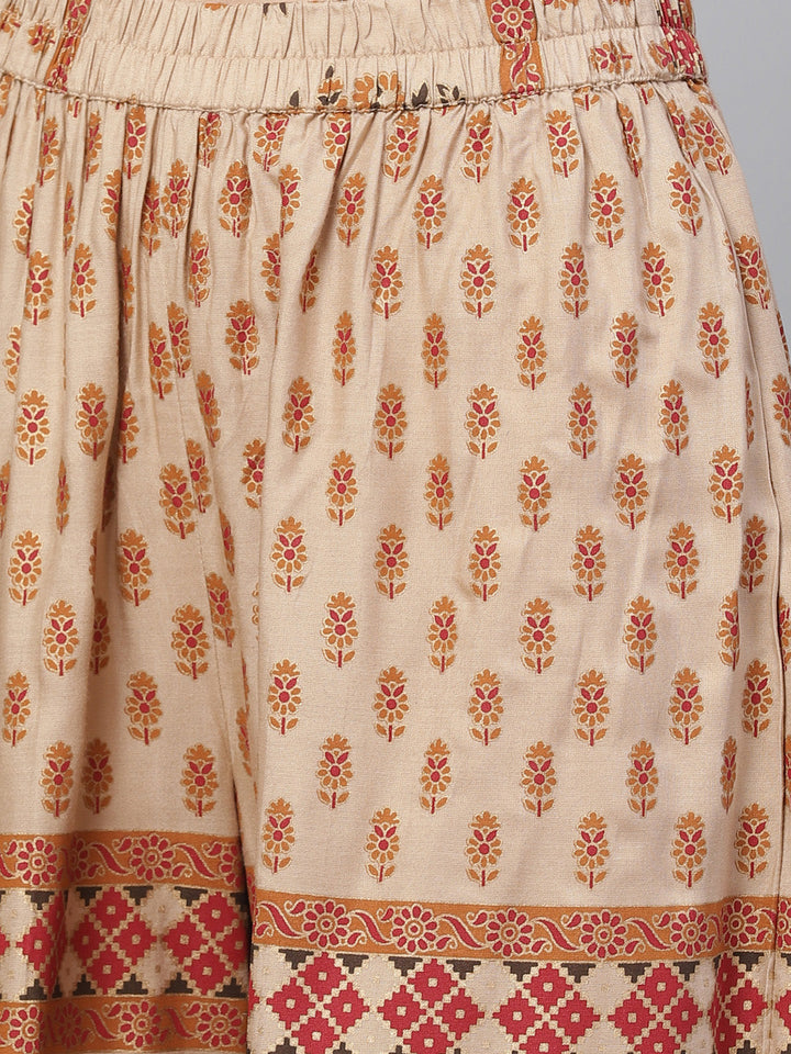 Made to Measure Kurta Pallazo Set With Ethnic Gold Block Printing & Sequence Embellished