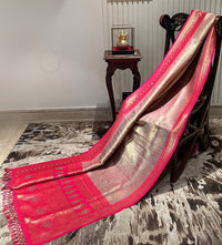 Stunning Pink and Gold Silk Saree with Elegant Design