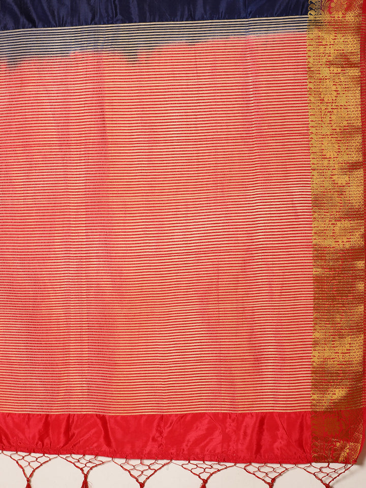 Dupion silk saree with Zari Woven Border