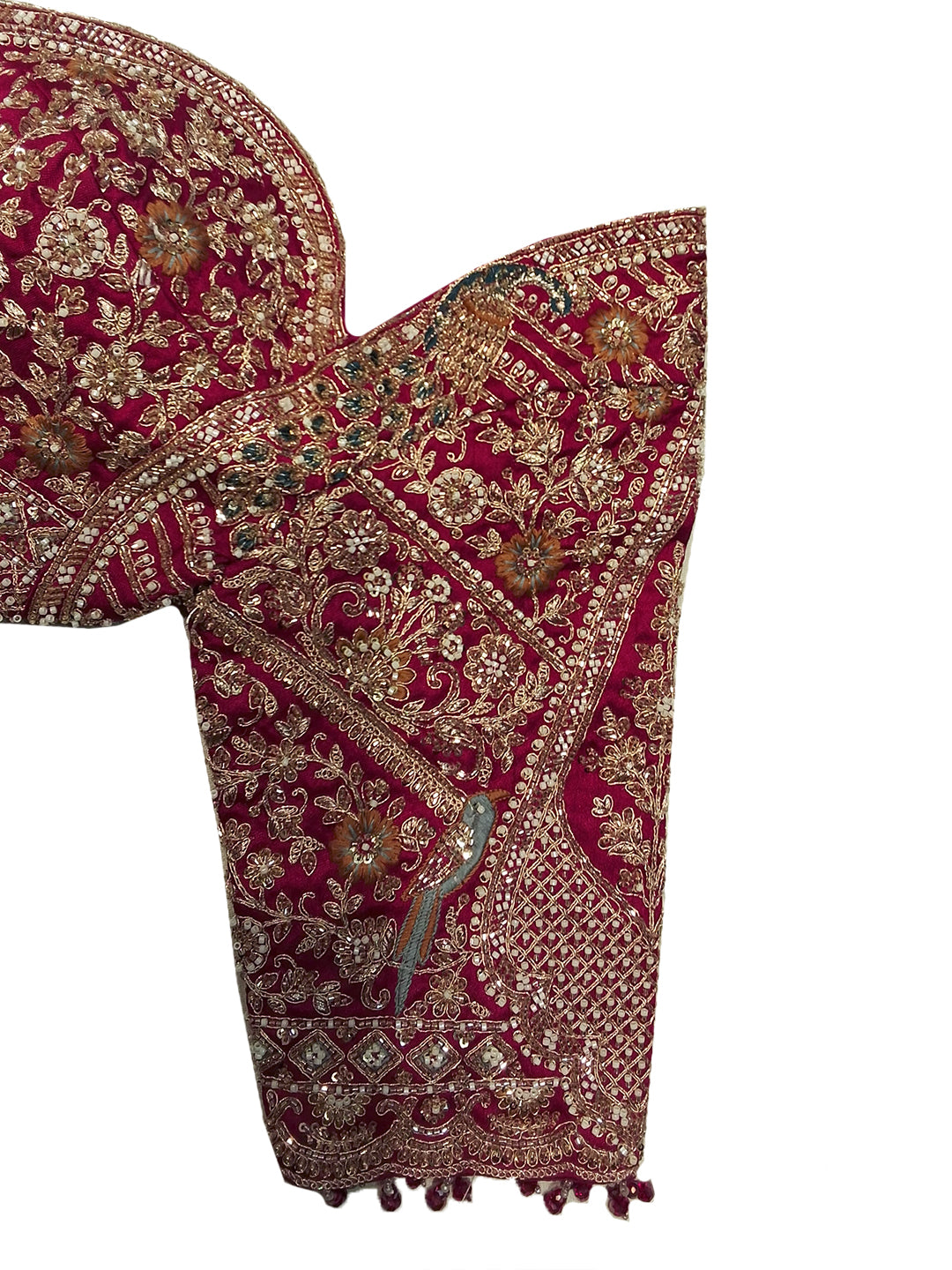 Bridal Heavy Embroidered Lehenga Choli Set with 2 Dupatta