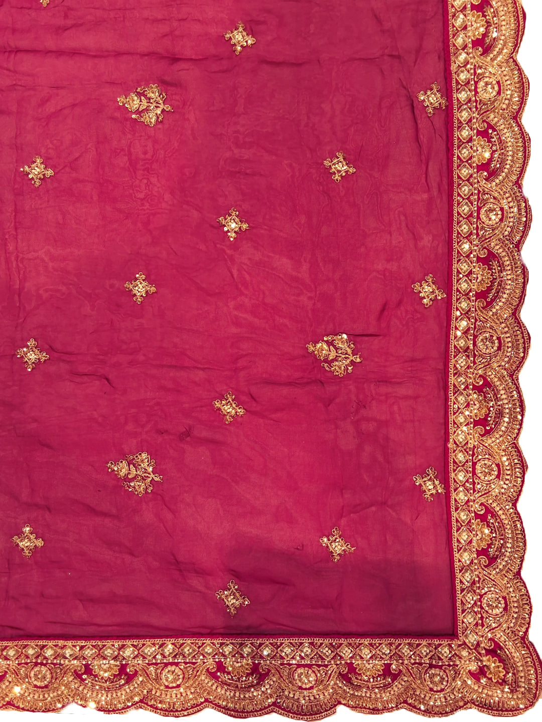 Bridal Heavy Embroidered Lehenga Choli Set with 2 Dupatta