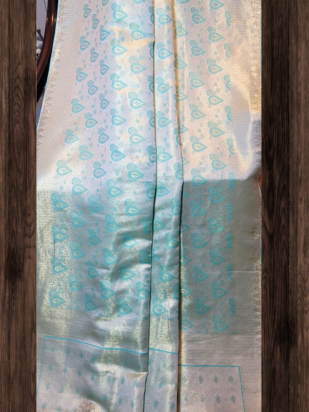Elegant Aqua Blue Banarasi Silk Saree