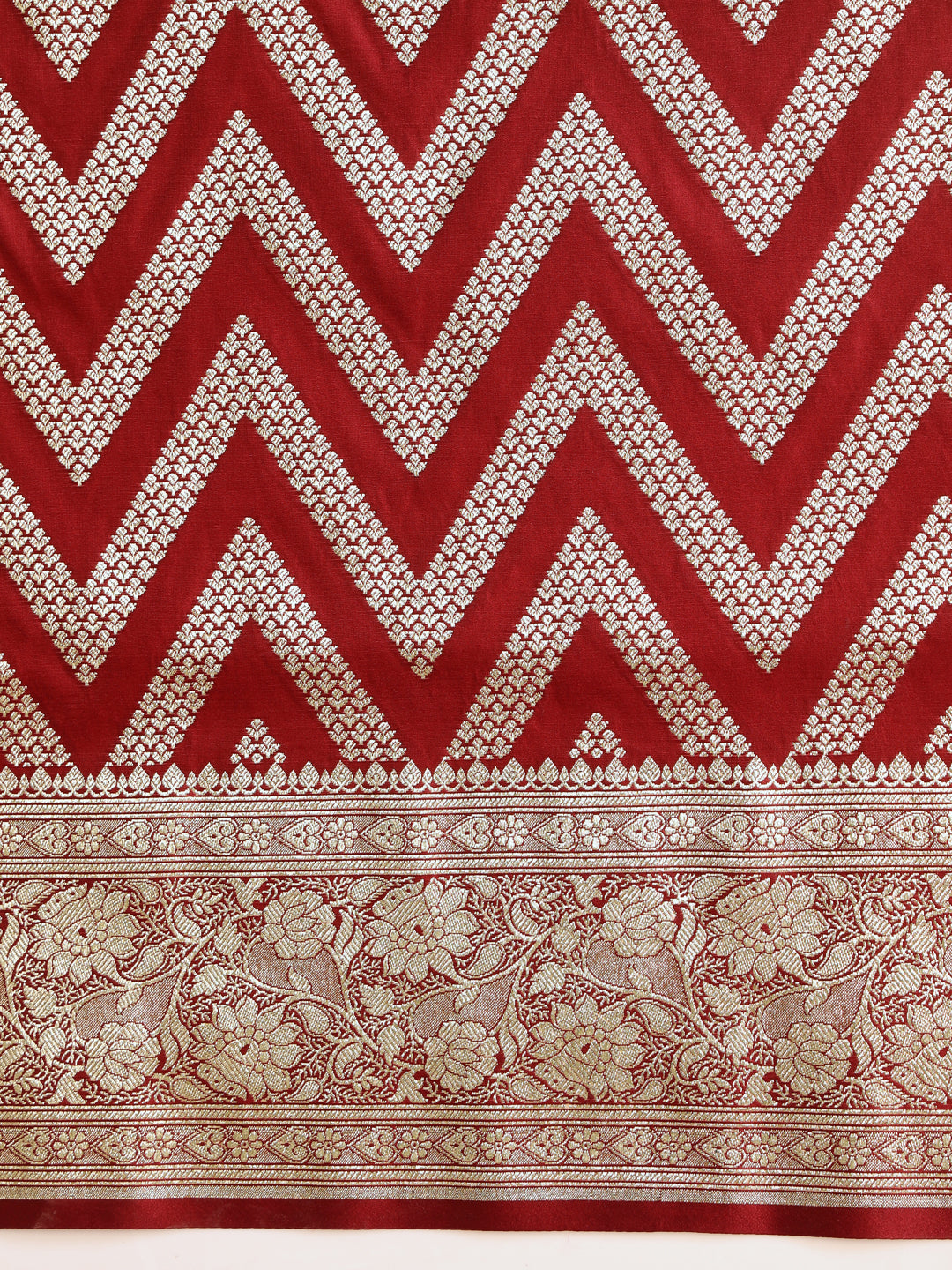 Maroon Kanjeevaram Banarasi Silk Zari Handwoven Saree