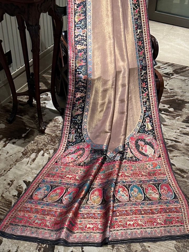 Classic Black and Pink Silk Saree with Rich Detailing