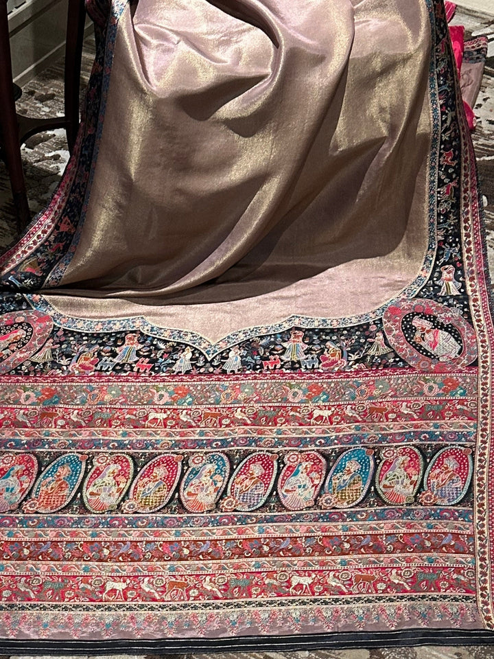 Classic Black and Pink Silk Saree with Rich Detailing