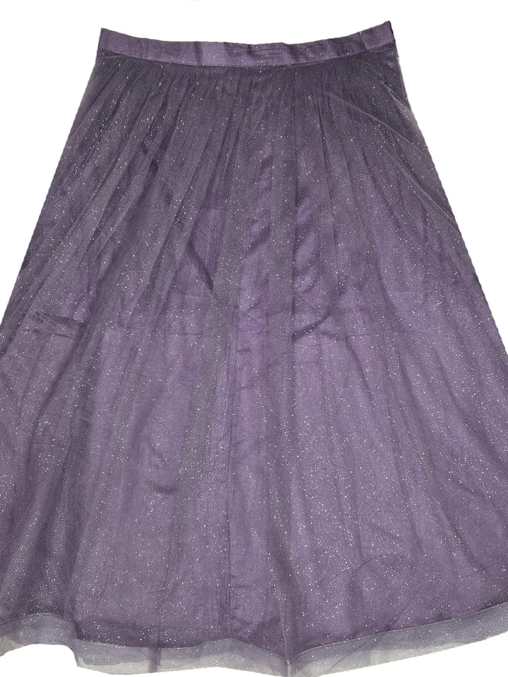 Mirror Embroidered Long Front Slit Jacket style Kurta with Accordian Pleated Skirt